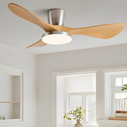 Modern Minimalist Sculptural DC Motor Reverse Ceiling Fan with Light - Flyachilles
