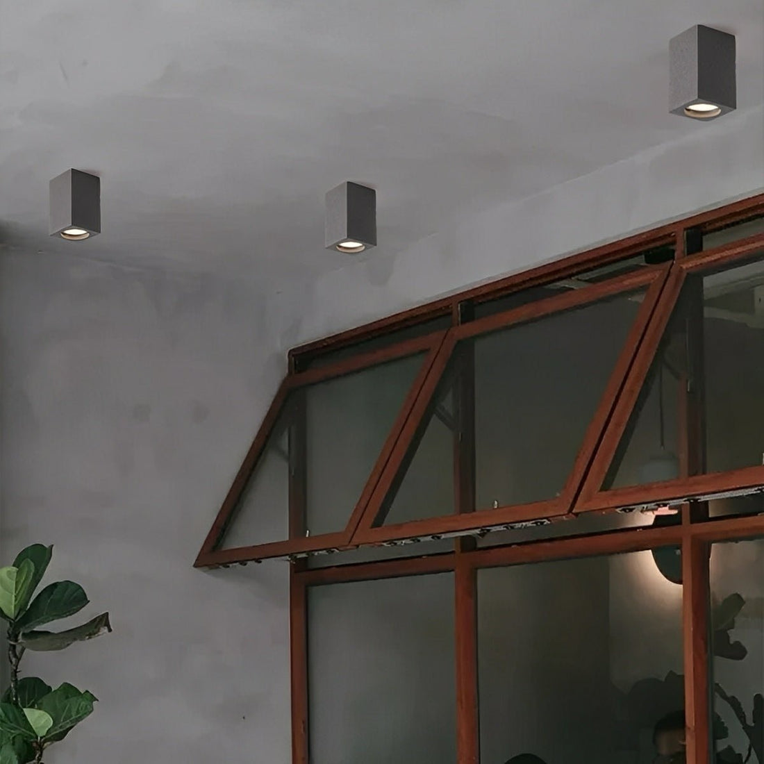 Modern Minimalist Square Cement LED Ceiling Lights Mainless Lighting - Flyachilles