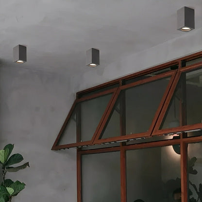 Modern Minimalist Square Cement LED Ceiling Lights Mainless Lighting - Flyachilles