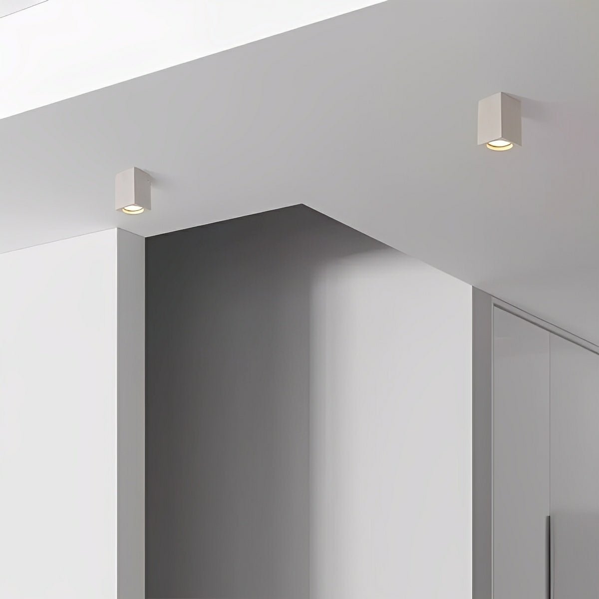 Modern Minimalist Square Cement LED Ceiling Lights Mainless Lighting - Flyachilles