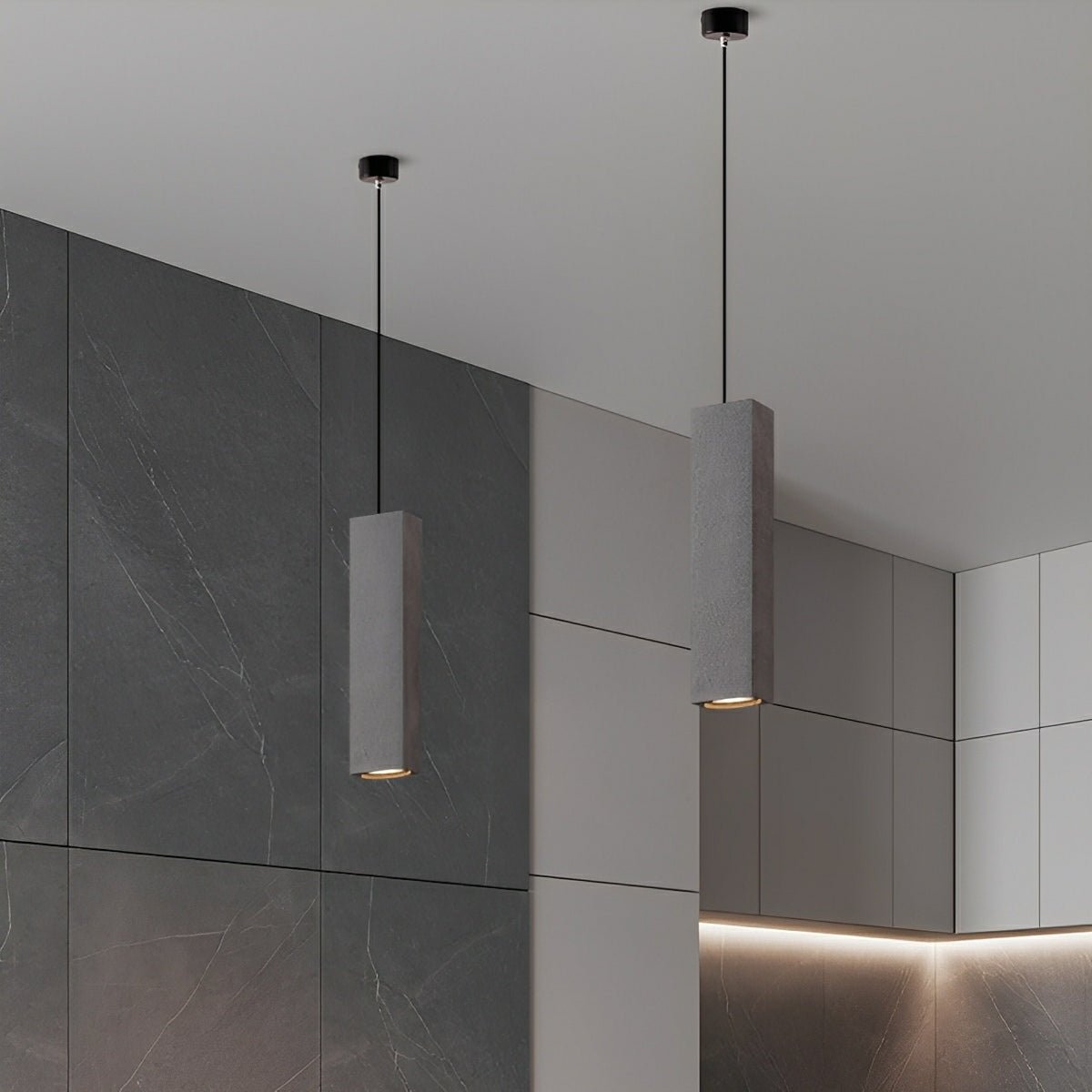 Modern Minimalist Square Cement LED Pendant Lights - Flyachilles