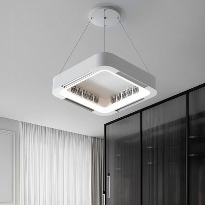 Modern Minimalist Square Mainless Lighting LED Indoor Pendant Fan Lights - Flyachilles