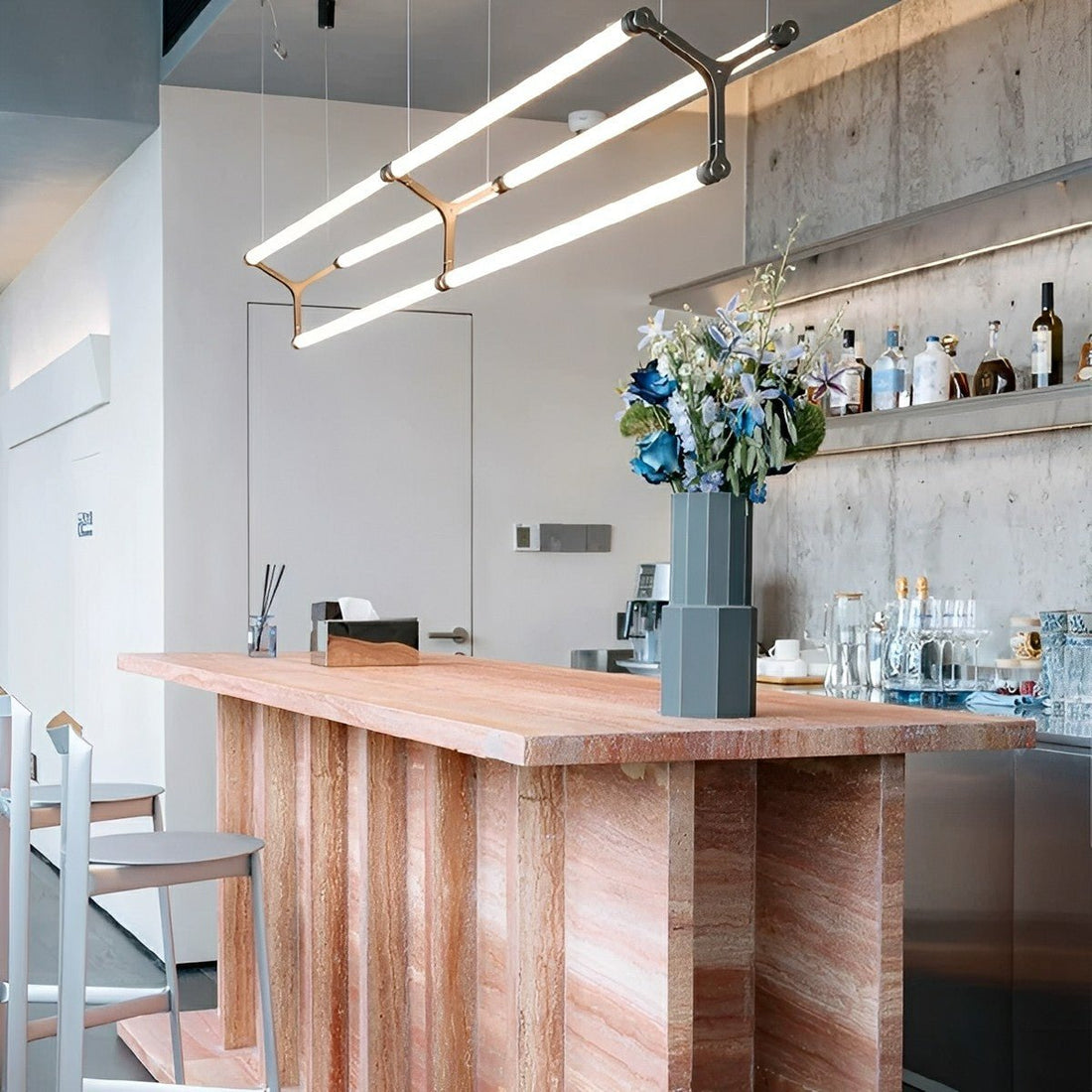 Modern Minimalist Three Forks Long Strip LED Pendant Lights - Flyachilles