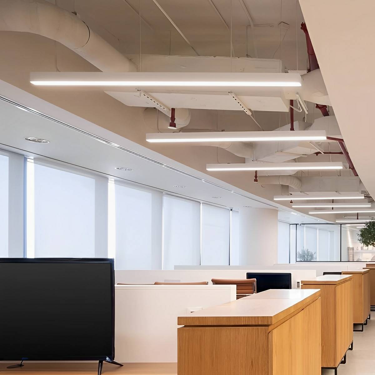 Modern Minimalist Up&amp;Down Linear LED Strip Office Ceiling Pendant Lights - Flyachilles