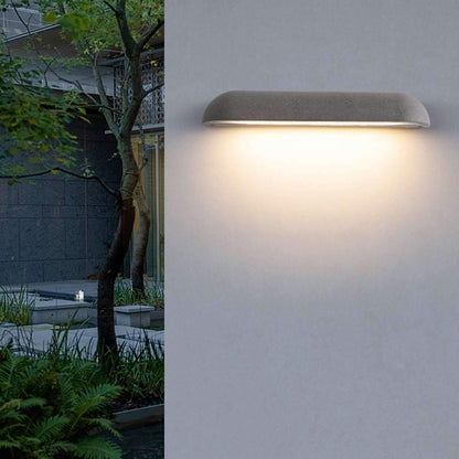 Modern Minimalist Waterproof Outdoor Cement Long Dome LED Porch Lights - Flyachilles