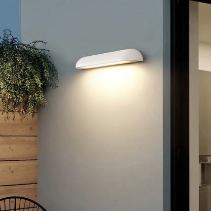 Modern Minimalist Waterproof Outdoor Cement Long Dome LED Porch Lights - Flyachilles