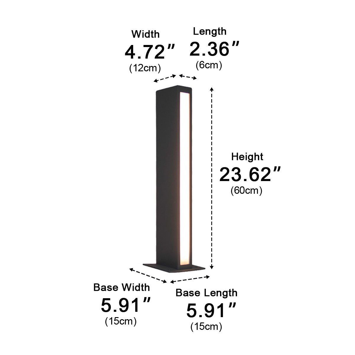 Modern Minimalist Waterproof Rectangular Outdoor LED Lawn Pathway Lights - Flyachilles