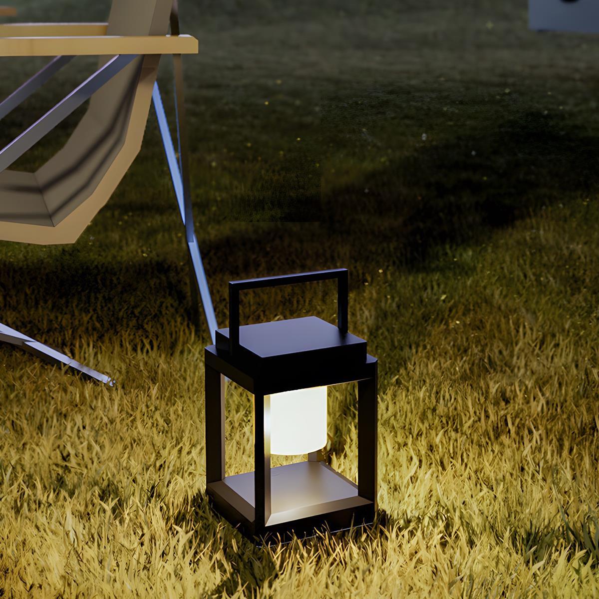 Modern Minimalist Waterproof Solar LED Outdoor Lantern Tabletop Lamp Rechargeable - Flyachilles
