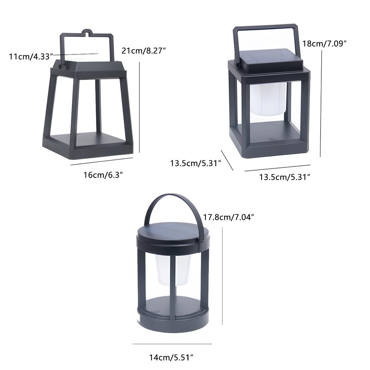 Modern Minimalist Waterproof Solar LED Outdoor Lantern Tabletop Lamp Rechargeable - Flyachilles