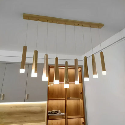 Modern Minimalist Wood Art Firewood Stick Pendant Lights - Flyachilles