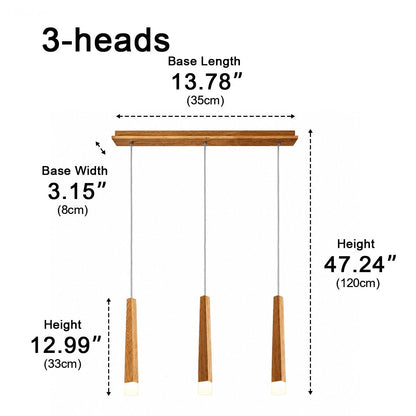 Modern Minimalist Wood Art Firewood Stick Pendant Lights - Flyachilles