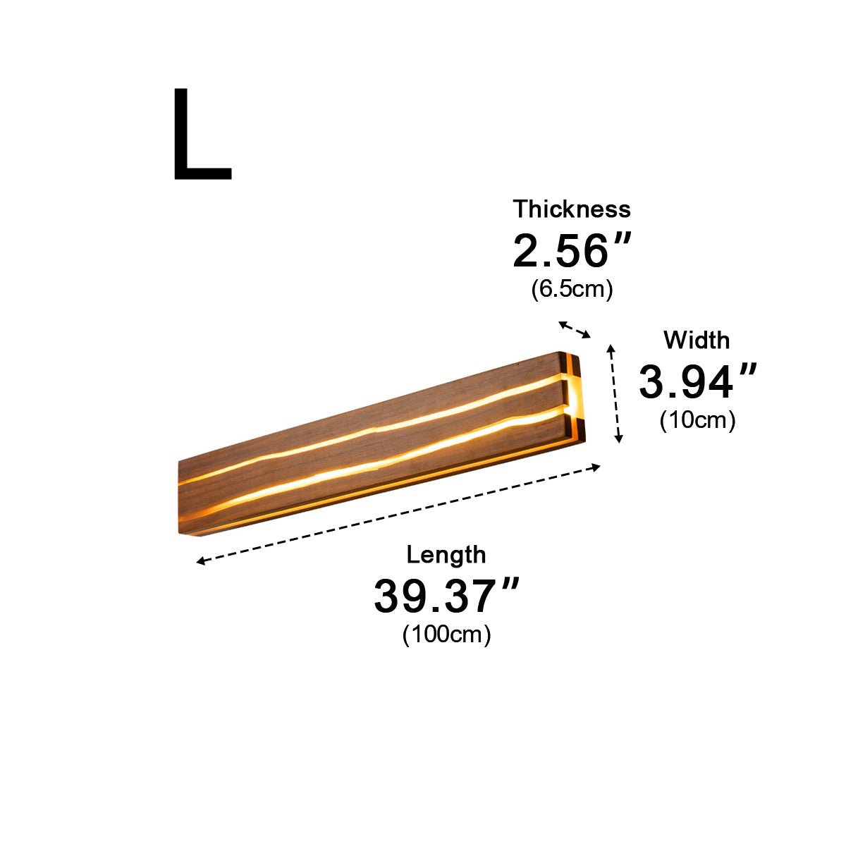 Modern Minimalist Wood Crazed Texture LED Long Strip Indoor Wall Sconce - Flyachilles