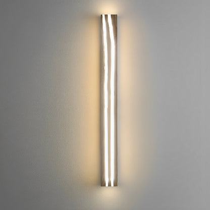 Modern Minimalist Wood Crazed Texture LED Long Strip Indoor Wall Sconce - Flyachilles