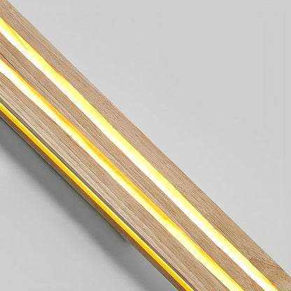 Modern Minimalist Wood Crazed Texture LED Long Strip Indoor Wall Sconce - Flyachilles