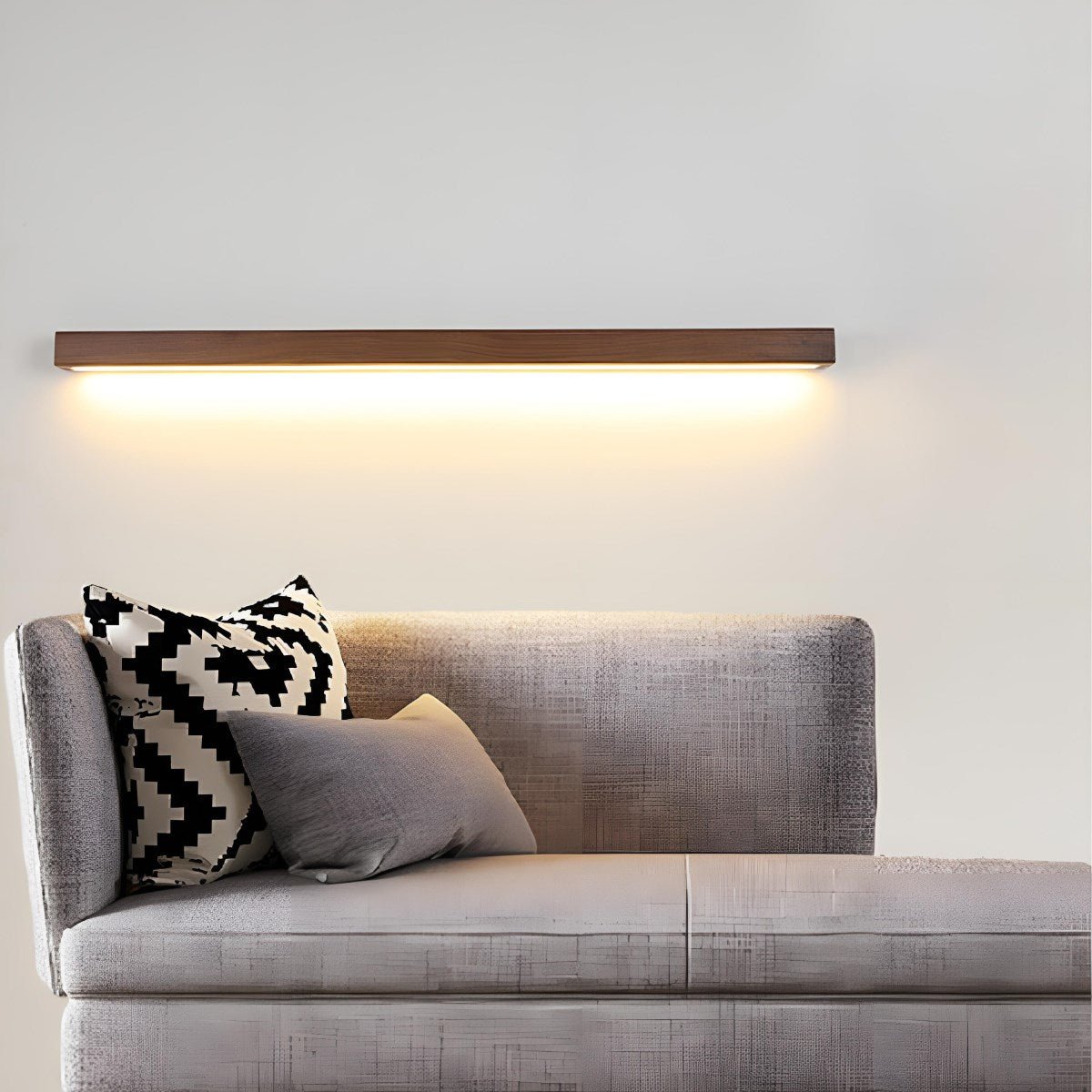 Modern Minimalist Wood Down LED Long Strip Indoor Wall Sconce - Flyachilles