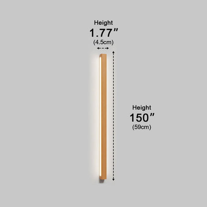 Modern Minimalist Wood Down LED Long Strip Indoor Wall Sconce - Flyachilles