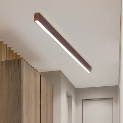 Modern Minimalist Wood Grain LED Long Strip Ceiling Light - Flyachilles