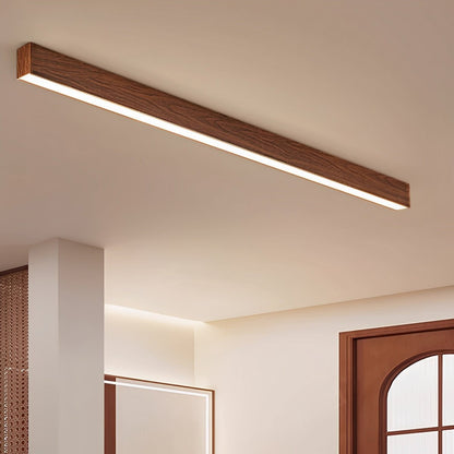 Modern Minimalist Wood Grain LED Long Strip Ceiling Light - Flyachilles