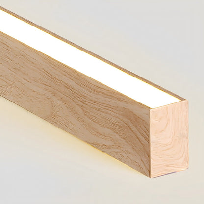 Modern Minimalist Wood Grain LED Long Strip Ceiling Light - Flyachilles