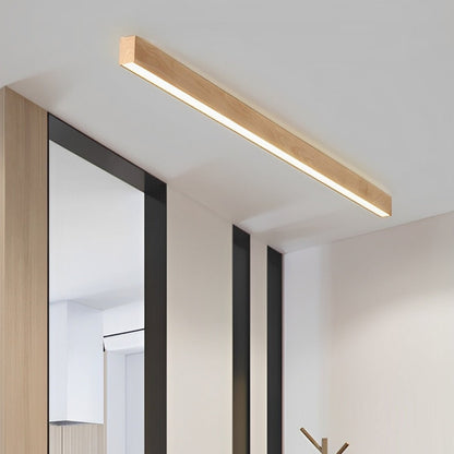 Modern Minimalist Wood Grain LED Long Strip Ceiling Light - Flyachilles