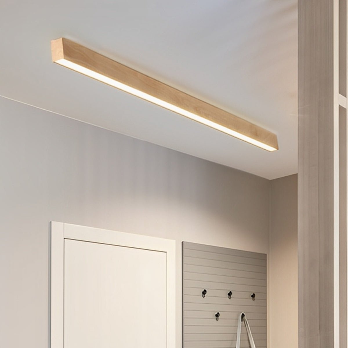 Modern Minimalist Wood Grain LED Long Strip Ceiling Light - Flyachilles