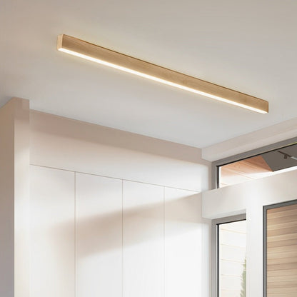 Modern Minimalist Wood Grain LED Long Strip Ceiling Light - Flyachilles