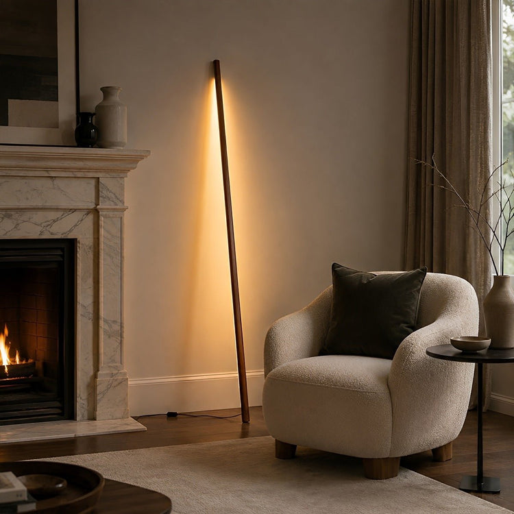Modern Minimalist Wood LED Linear LED Floor Lamp - Flyachilles