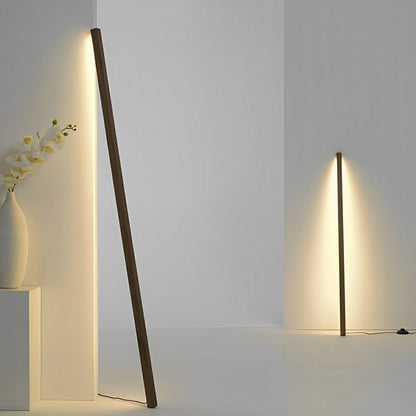 Modern Minimalist Wood Plug In LED Long Strip Floor Lamp - Flyachilles