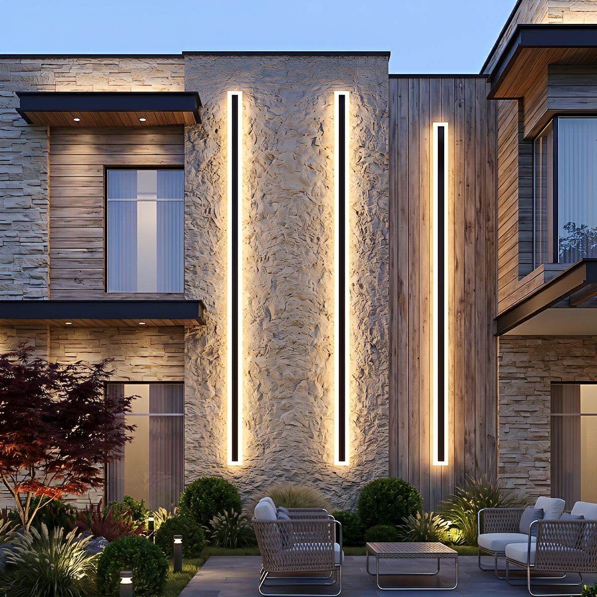 Modern Outdoor Waterproof Minimalist Long Strip LED Wall Lights - Flyachilles