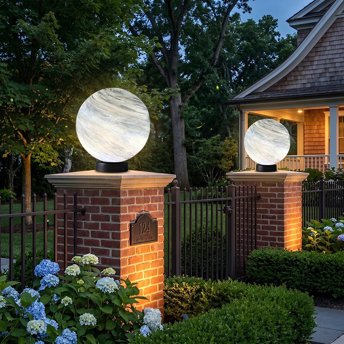 Modern Planet Globe Glass Waterproof Fence Outdoor Post Light - Flyachilles