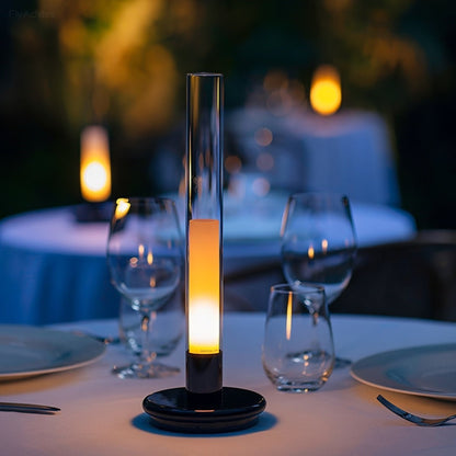 Modern Rechargeable LED Table Lamp with Glass Tube Ambient Light - Flyachilles