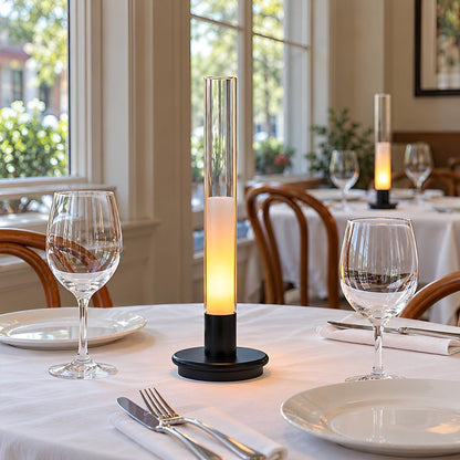 Modern Rechargeable LED Table Lamp with Glass Tube Ambient Light - Flyachilles
