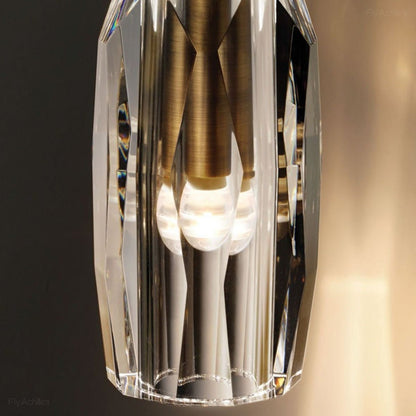 Modern Ribbed Crystal Wall Sconce - Flyachilles