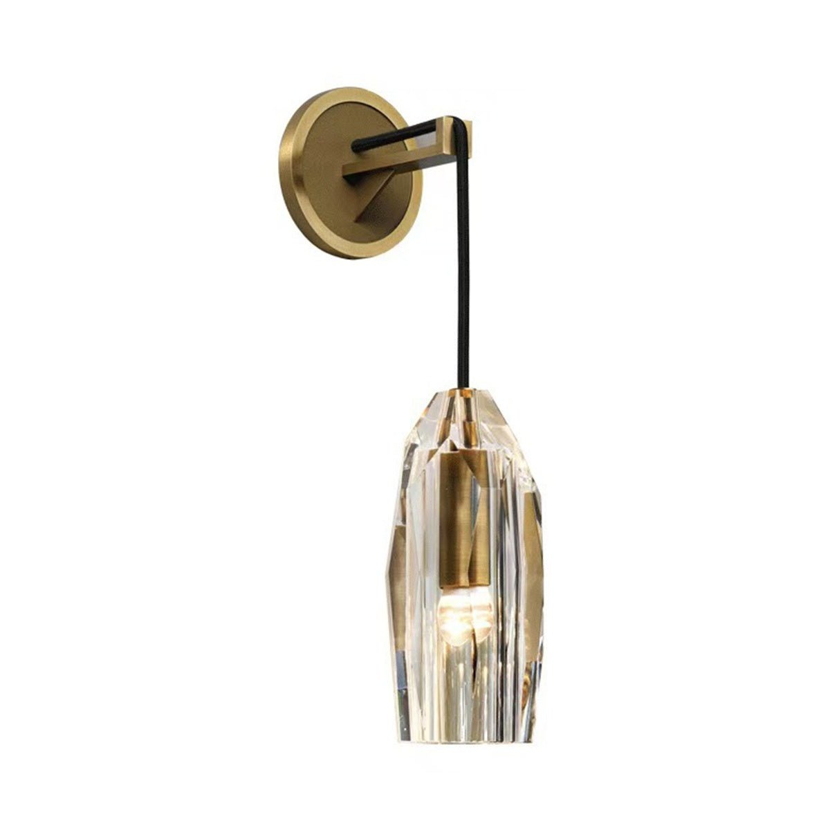 Modern Ribbed Crystal Wall Sconce - Flyachilles