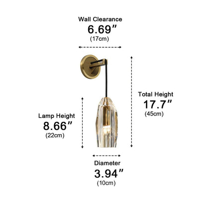 Modern Ribbed Crystal Wall Sconce - Flyachilles