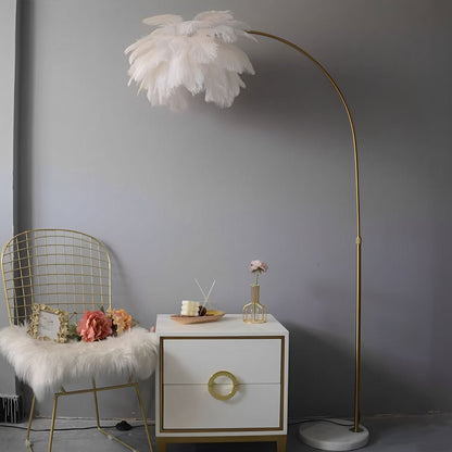 Modern Romantic Style Feather Adjustable LED Floor Lamp - Flyachilles