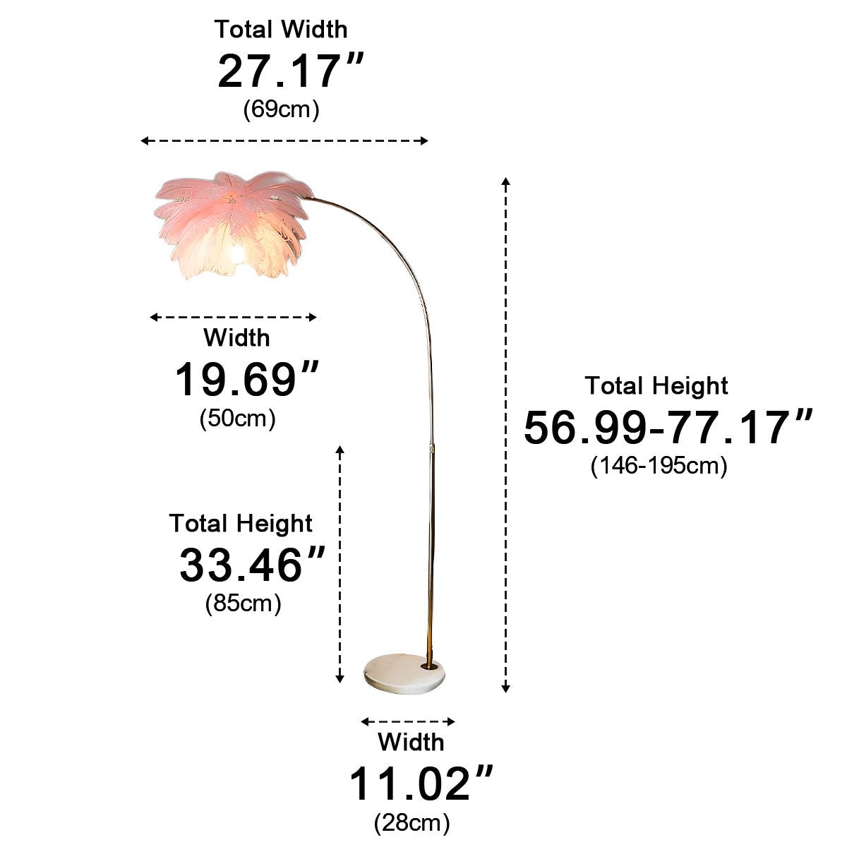 Modern Romantic Style Feather Adjustable LED Floor Lamp - Flyachilles