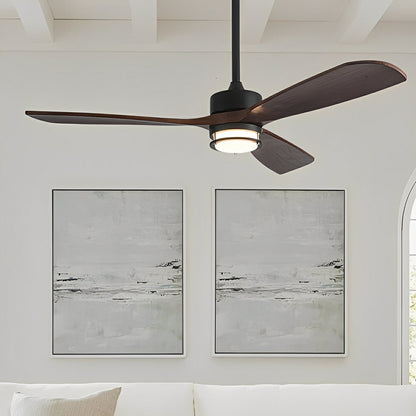 Modern Scandinavian Wood DC Motor Reverse Full - Spectrum LED Ceiling Fan Lights - Flyachilles