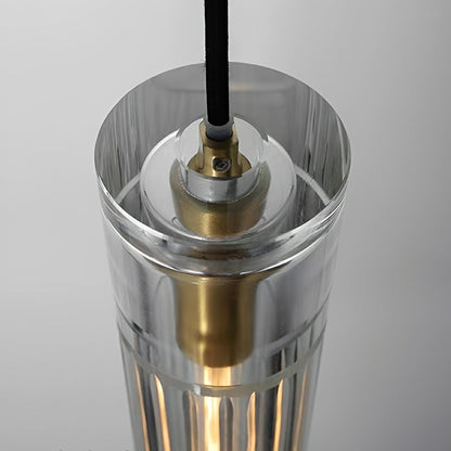 Modern Slim Cylindrical Crystal LED Pendant Light - Flyachilles