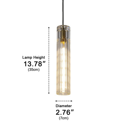 Modern Slim Cylindrical Crystal LED Pendant Light - Flyachilles