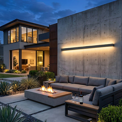 Modern Solar LED Wall Light Waterproof Long Strip Outdoor Sconce - Flyachilles