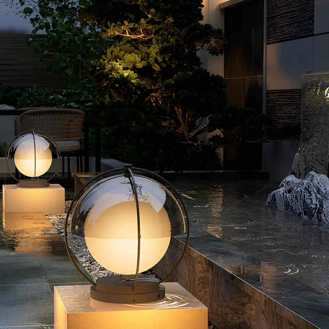 Modern Solar Waterproof Globe Planet LED Outdoor Post Lights - Flyachilles