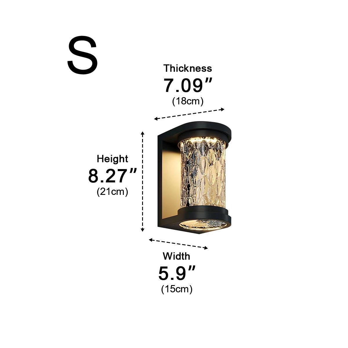 Modern Solar Waterproof Stainless Steel Water Glass Outdoor LED Porch Wall Lights - Flyachilles