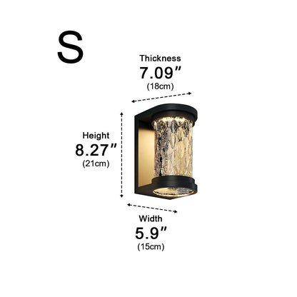 Modern Solar Waterproof Stainless Steel Water Glass Outdoor LED Porch Wall Lights - Flyachilles