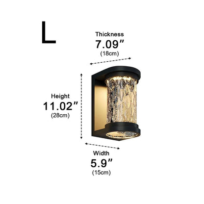 Modern Solar Waterproof Stainless Steel Water Glass Outdoor LED Porch Wall Lights - Flyachilles