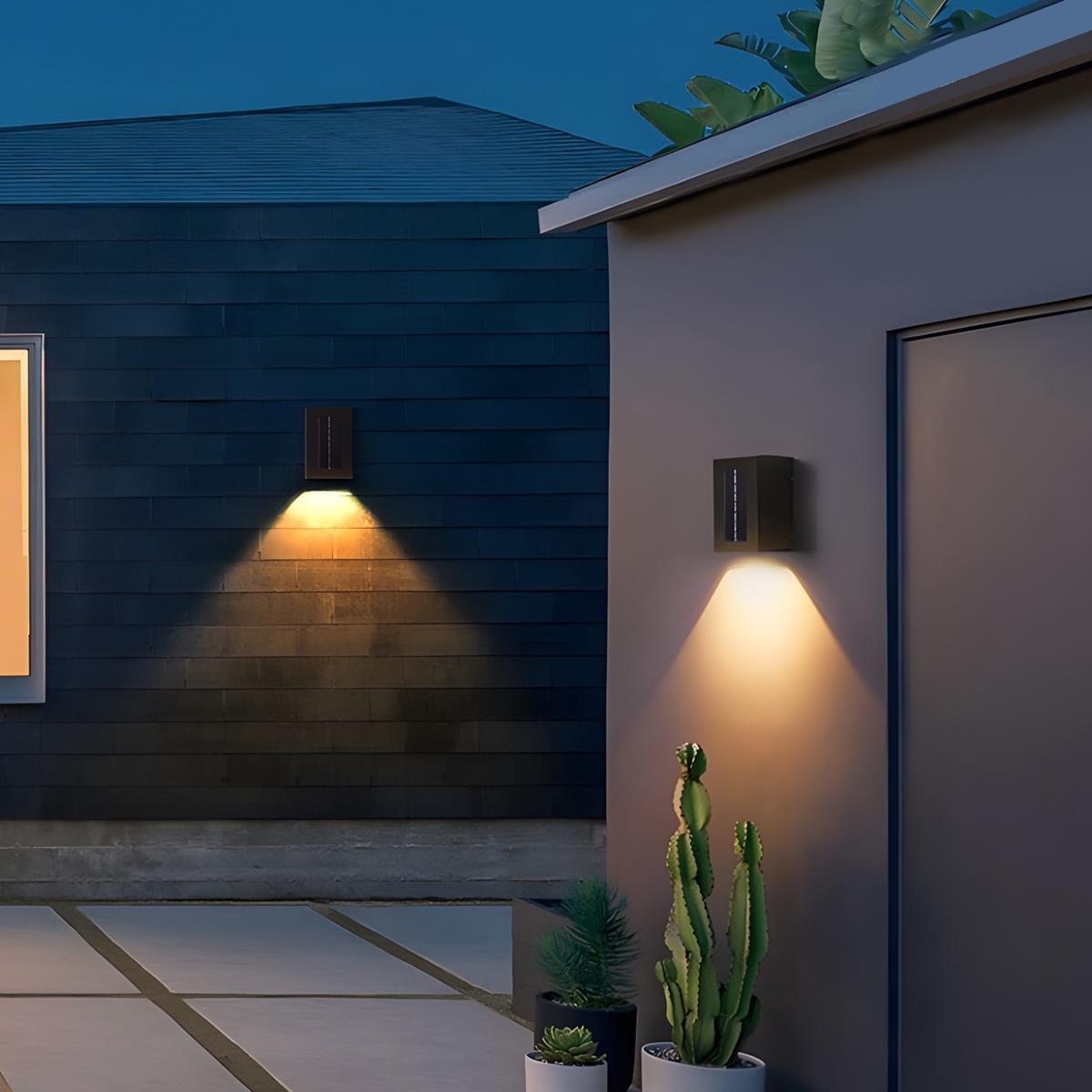 Modern Solar Waterproof Up and Down LED Outdoor Wall Sconces - Flyachilles