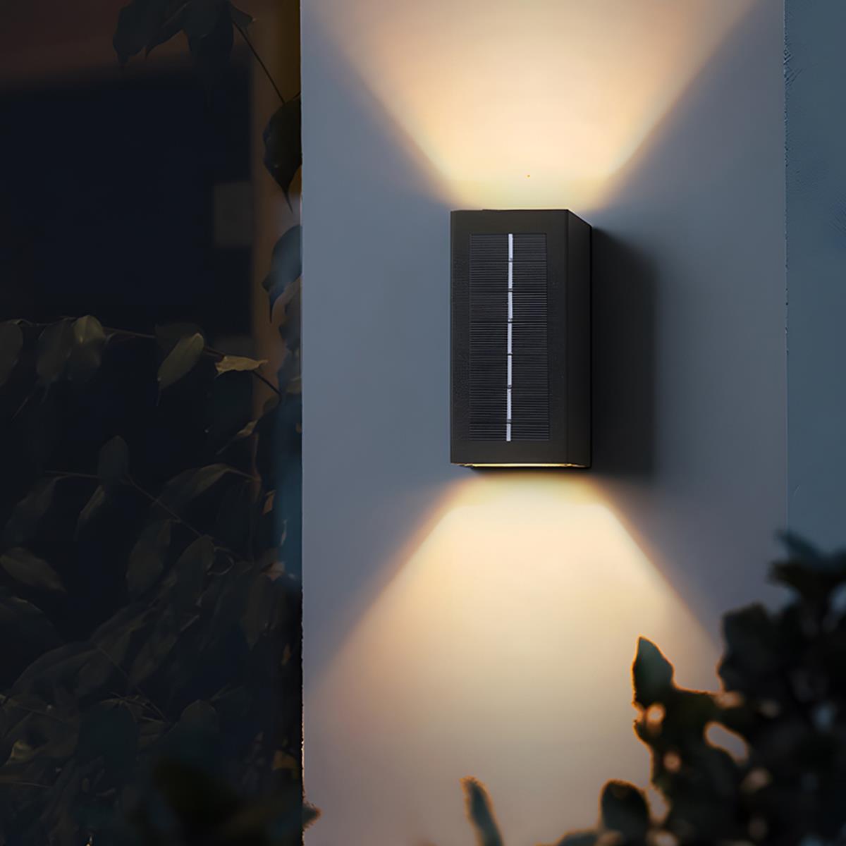 Modern Solar Waterproof Up and Down LED Outdoor Wall Sconces - Flyachilles