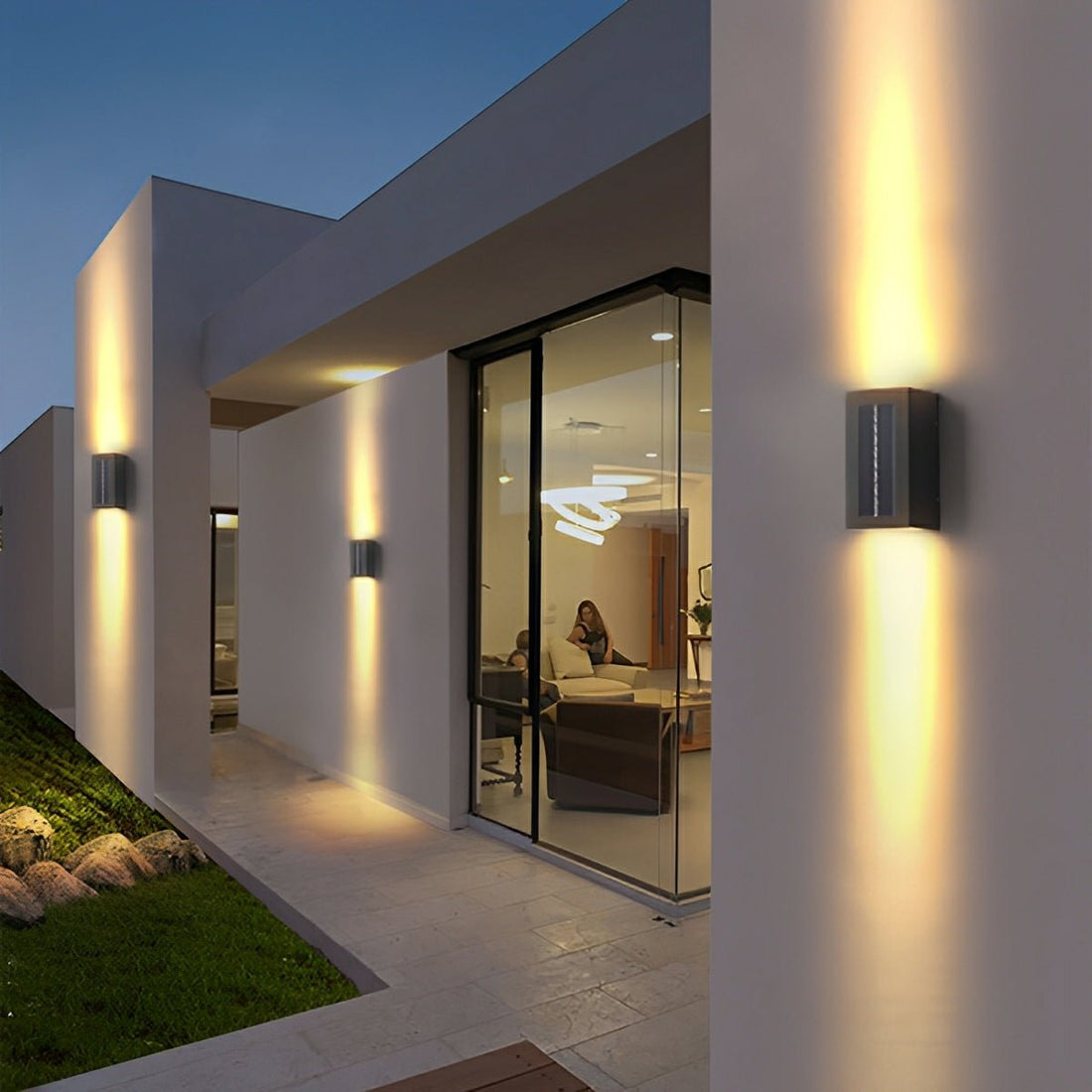 Modern Solar Waterproof Up and Down LED Outdoor Wall Sconces - Flyachilles