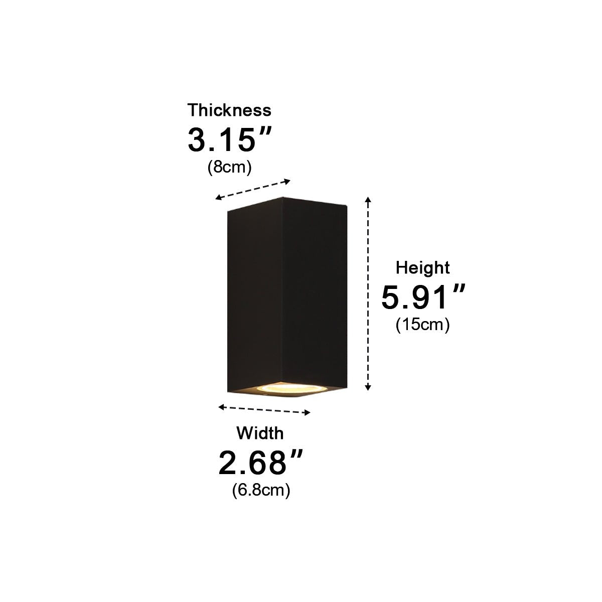 Modern Square Outdoor Waterproof Wall Washer Double Light - Flyachilles