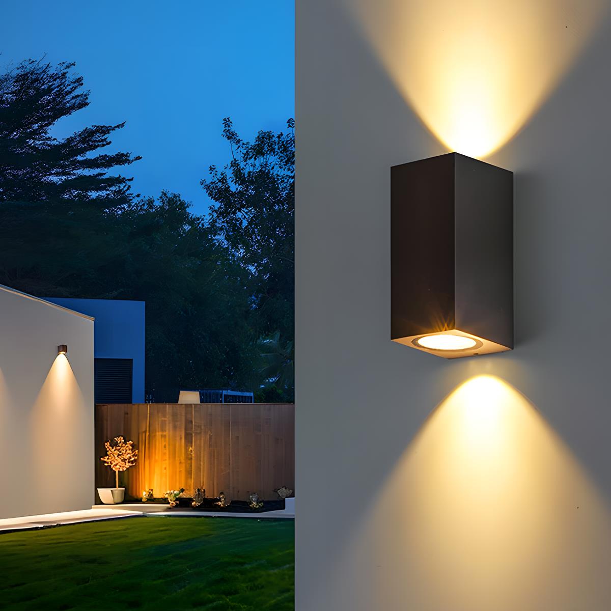 Modern Square Outdoor Waterproof Wall Washer Double Light - Flyachilles